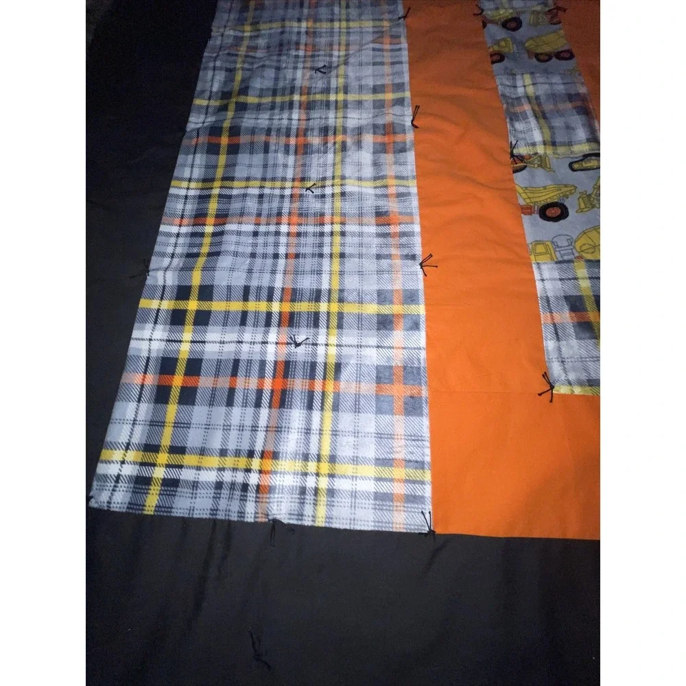 Quilt blanket Throw toddler bedspread cement mixer trucks Plow Construction